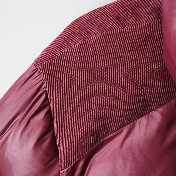 Koolaburra by Ugg Midweight Puffer with Corduroy Accents | Women's XL | Burgundy - Picture 3 of 13